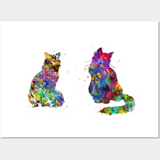 Two Fluffy Cats Posters and Art